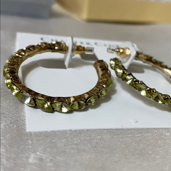 ✅New Charter club green hoop earrings - Picture 3 of 3
